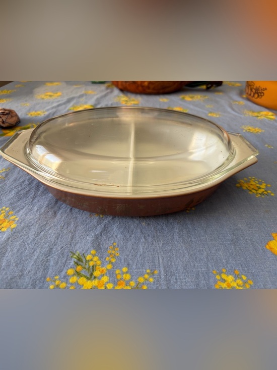 Pyrex Other - Pyrex Brown Glass Casserole Dish with Clear Lid vintage